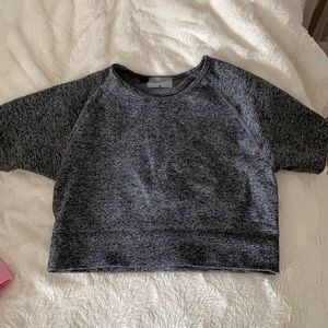 Bo+Tee Gray Crop Top